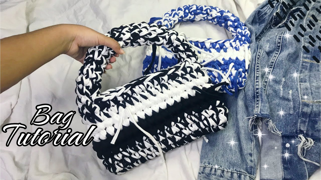 CROCHET HANDBAG TUTORIAL / aesthetic crochet / طريقه عمل شنطه يد كروشيه بخيط الكليم ترندي جدا