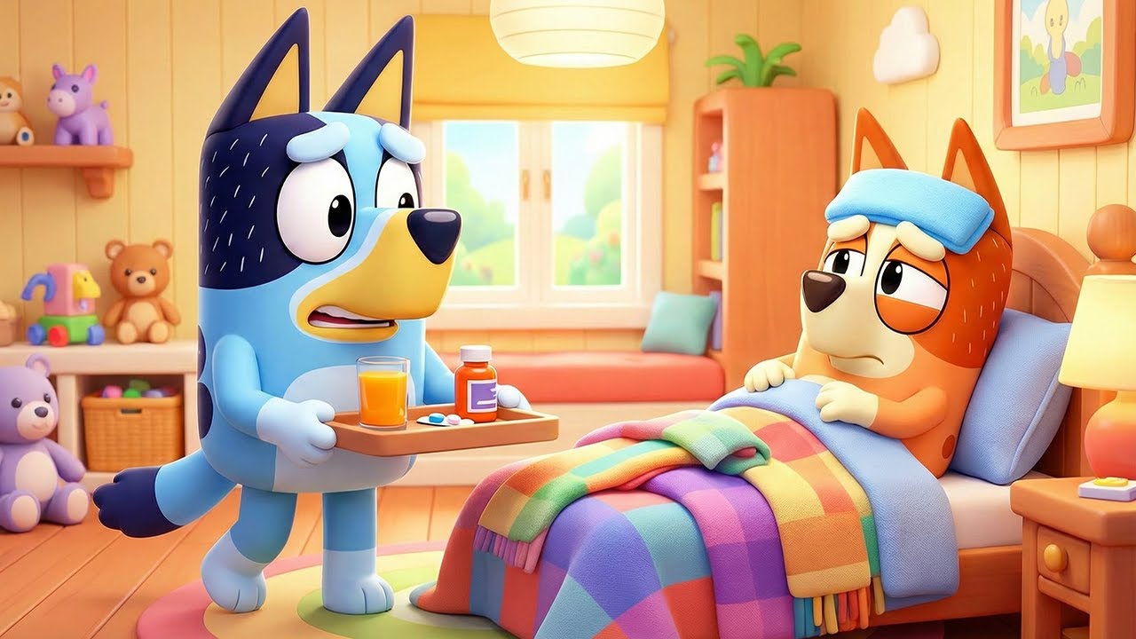 Bingo Has a Fever💊🩺 and Bluey Becomes an Unexpected Little Doctor 😷💙 | Best Viral Bluey Moment