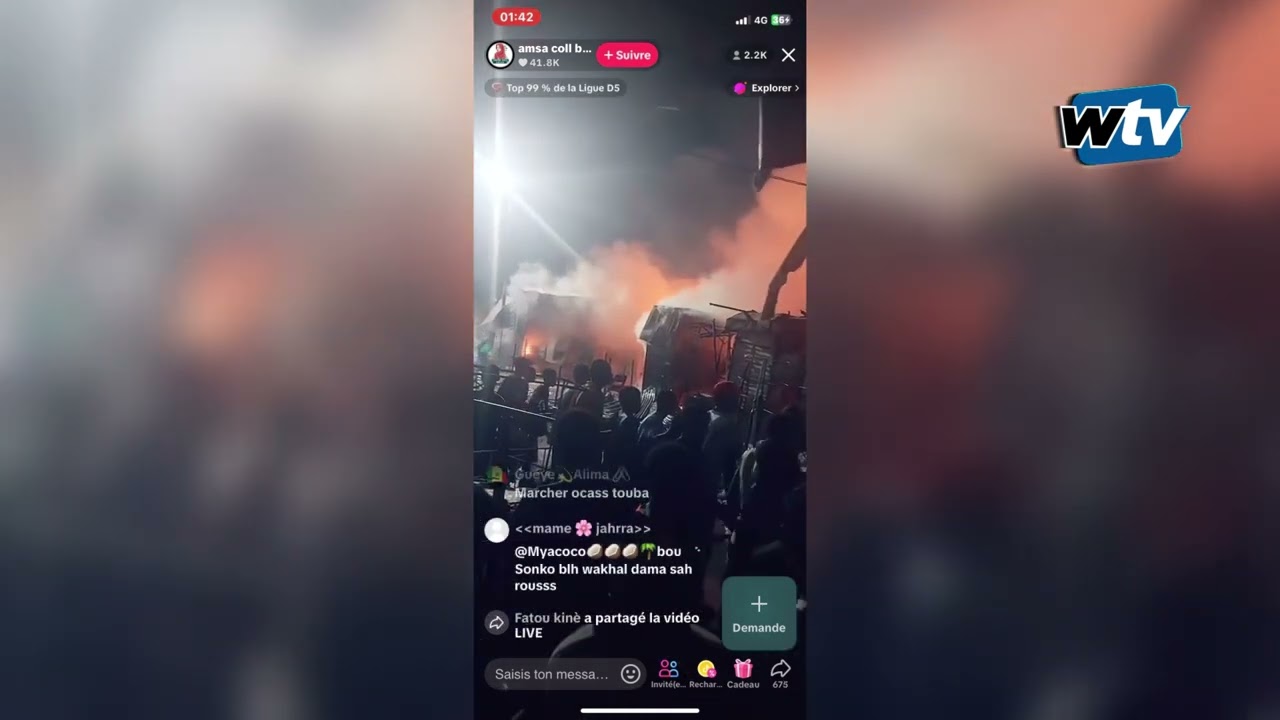 Incendie à Touba chez marché ocase