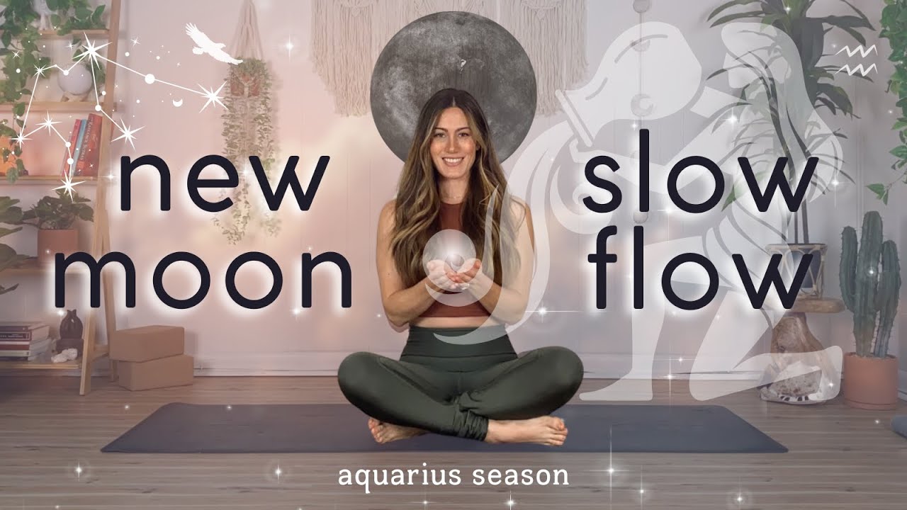 NEW MOON YOGA 🌚 aquarius season | BLISSFUL yoga to fill your cup [35 mins]
