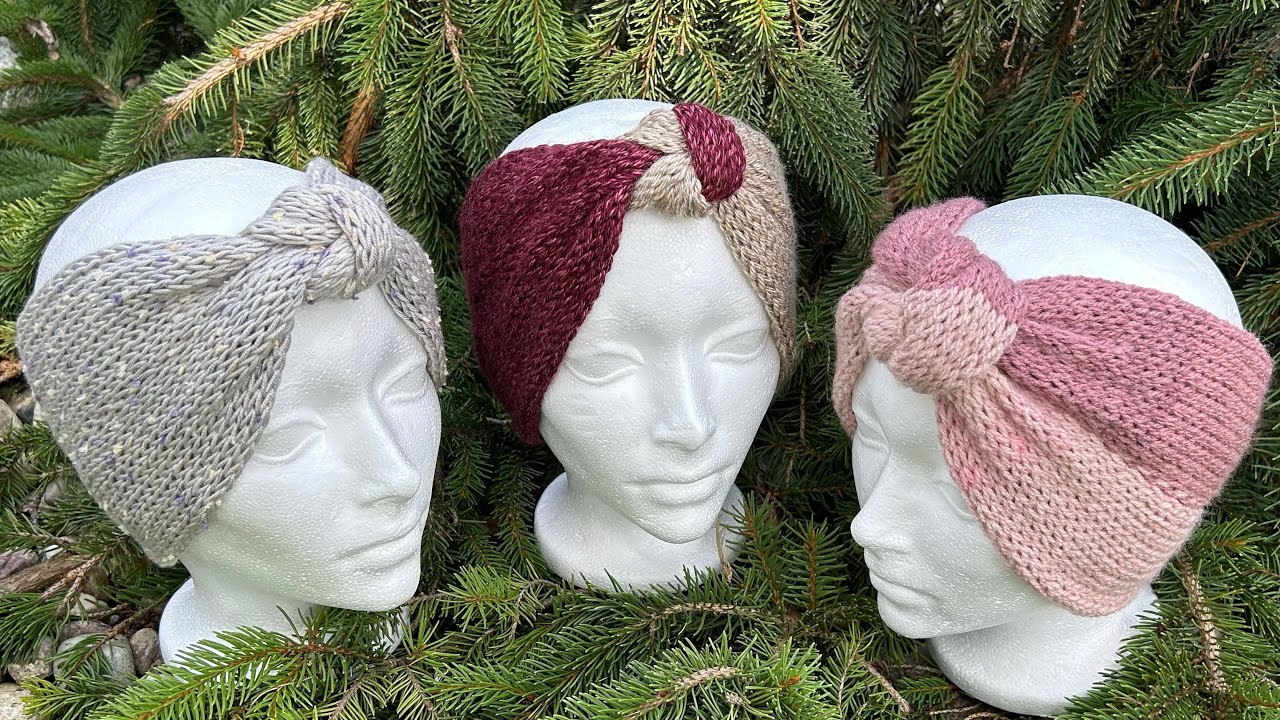 Infinity Knot Headband/Ear Warmer With Braided Side Join ~ Addi, Sentro, Circular Knitting 🧶