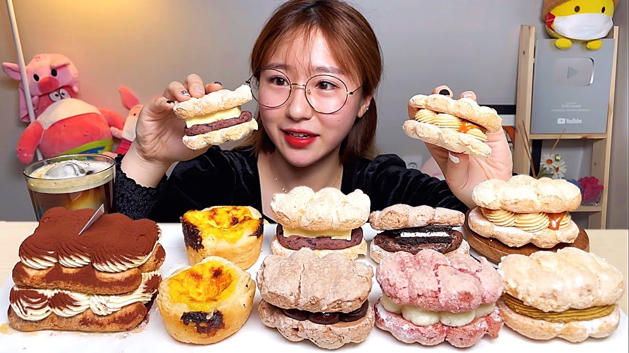여러가지 다쿠아즈 에그타르트 티라미수 디저트 먹방 Dessert Mukbang