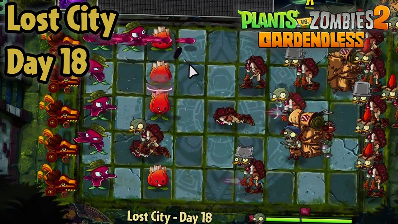 Lost City - Day 18 [PC] (Hardest difficulty) | Plants vs Zombies 2 Gardendless
