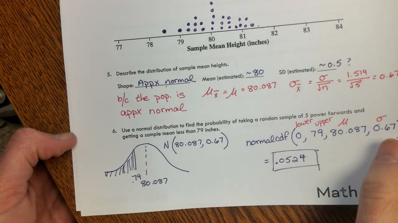 AP Stats - U5D4: Sampling Distributions for Sample Means and Central Limit Theorem