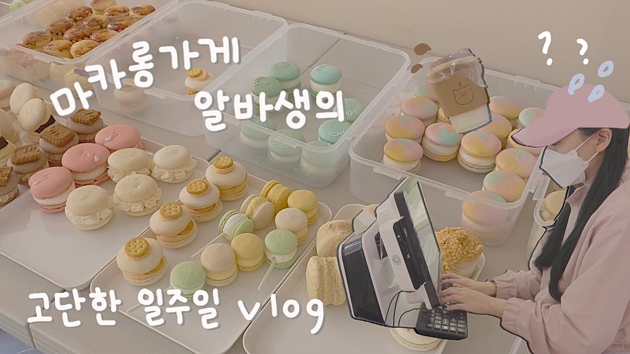 💗마카롱가게 알바생의 고단한 일주일 브이로그 💦 : 🍡당고마카롱 출시 / 보건증발급 / 포장영상 / 가게오픈브이로그 / cafevlog
