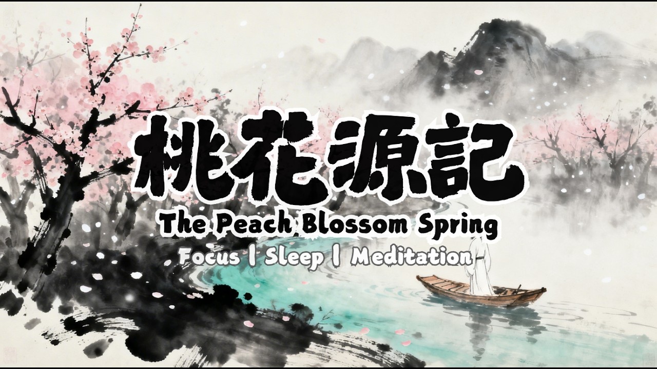 1-Hour 中式禪意音樂 Chinese Zen Music: 桃花源記 Peach Blossom Spring with Guqin | 山水禪 | Zen Verse Studio
