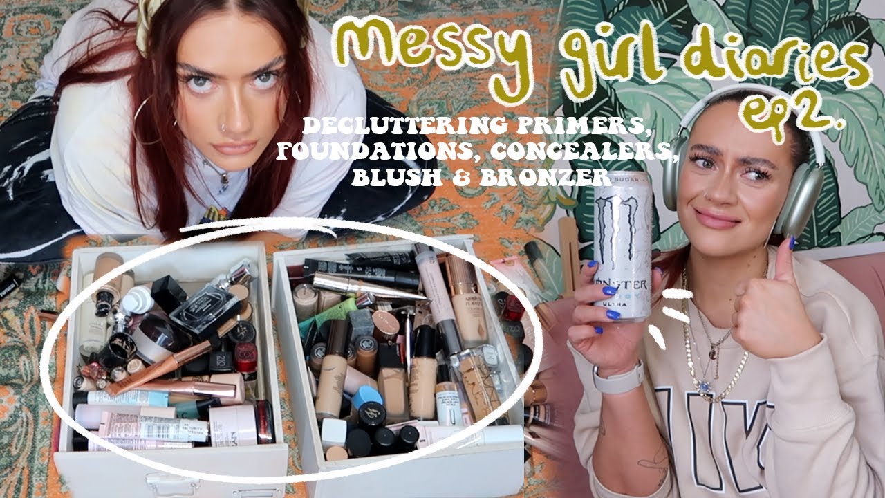 MESSY GIRL DIARIES : DECLUTTERING MY BASE PRODUCTS! | TIDY SPACE, TIDY MIND EP.2 | EmmasRectangle