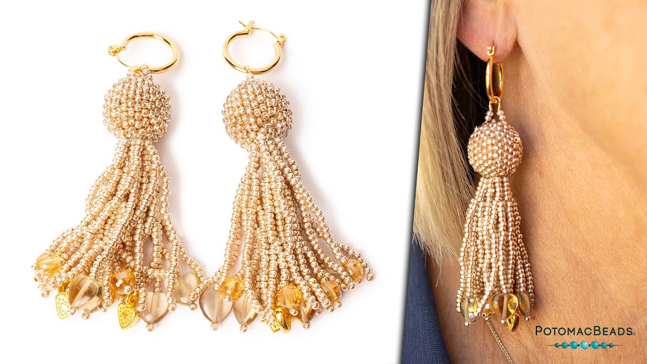 Trinket Tassel Earrings - DIY Jewelry Making Tutorial by PotomacBeads