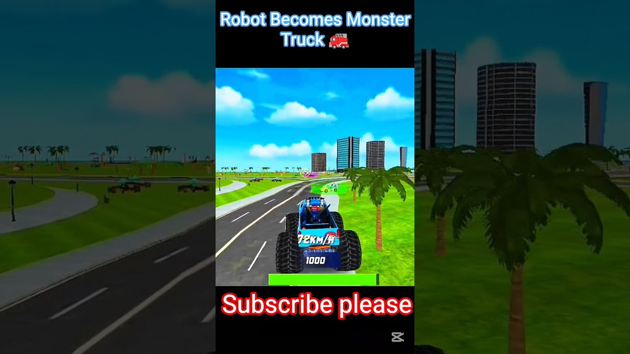 Robot Becomes Monster Truck Police Monster Truck Chase 