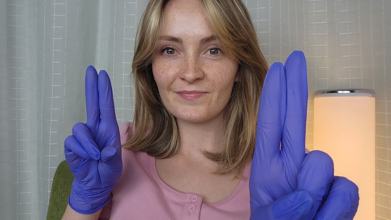 ASMR 1 Minute Cranial Nerve Exam, Eye Exam, Ear exam, Nose Piering, Measuring, Haircut & Smell Test