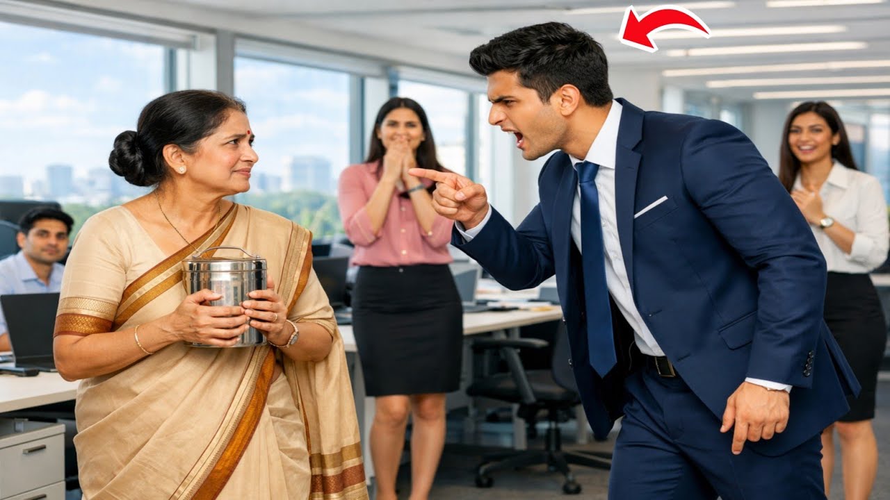 ऑफिस में मिलने आई बूढ़ी माँ को बेटे ने धक्के मारकर भगाया, अगले ही पल जो हुआ, पूरा कंपनी सन्न रह गया