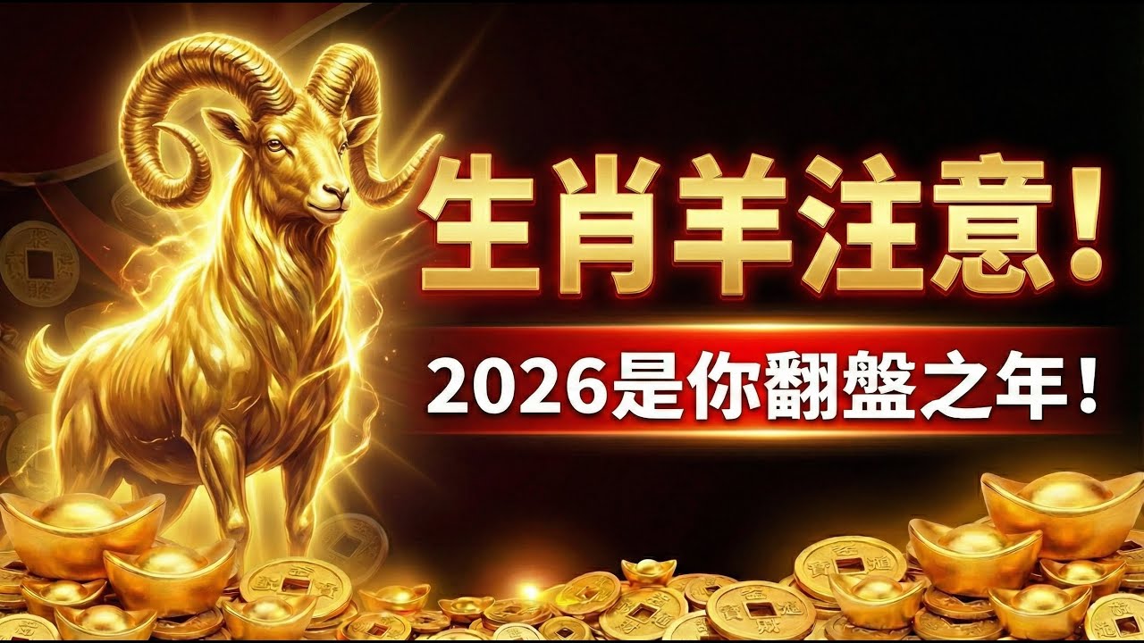 讓那些看不起你的人後悔去吧！生肖羊，2026年你將迎來人生最強翻盤，這次你要讓所有欺負過你的人都閉嘴！#2026生肖羊運勢 #屬羊2026運勢 #生肖羊 #翻身 #財運 #改運 #屬羊 #丙午馬年