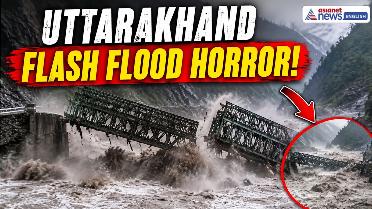 Uttarakhand Flash Flood HORROR! Massive Iron Bridge Swept Away In Seconds | WATCH