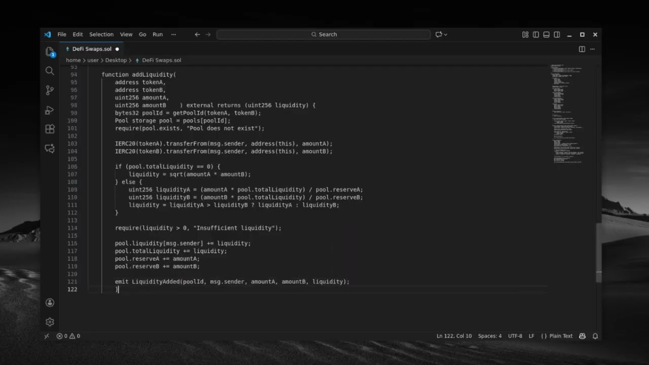 Coding a DeFi Swap Smart Contract in Solidity