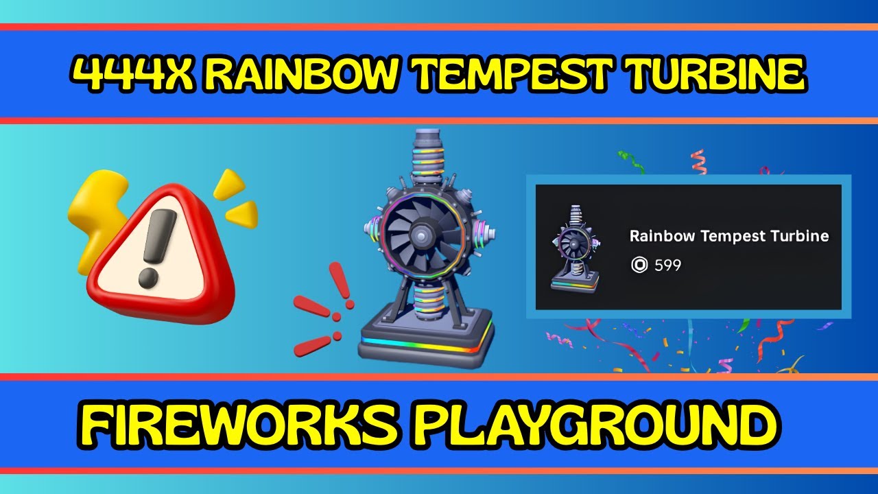 444x Rainbow Tempest Turbine - Fireworks Playground Roblox