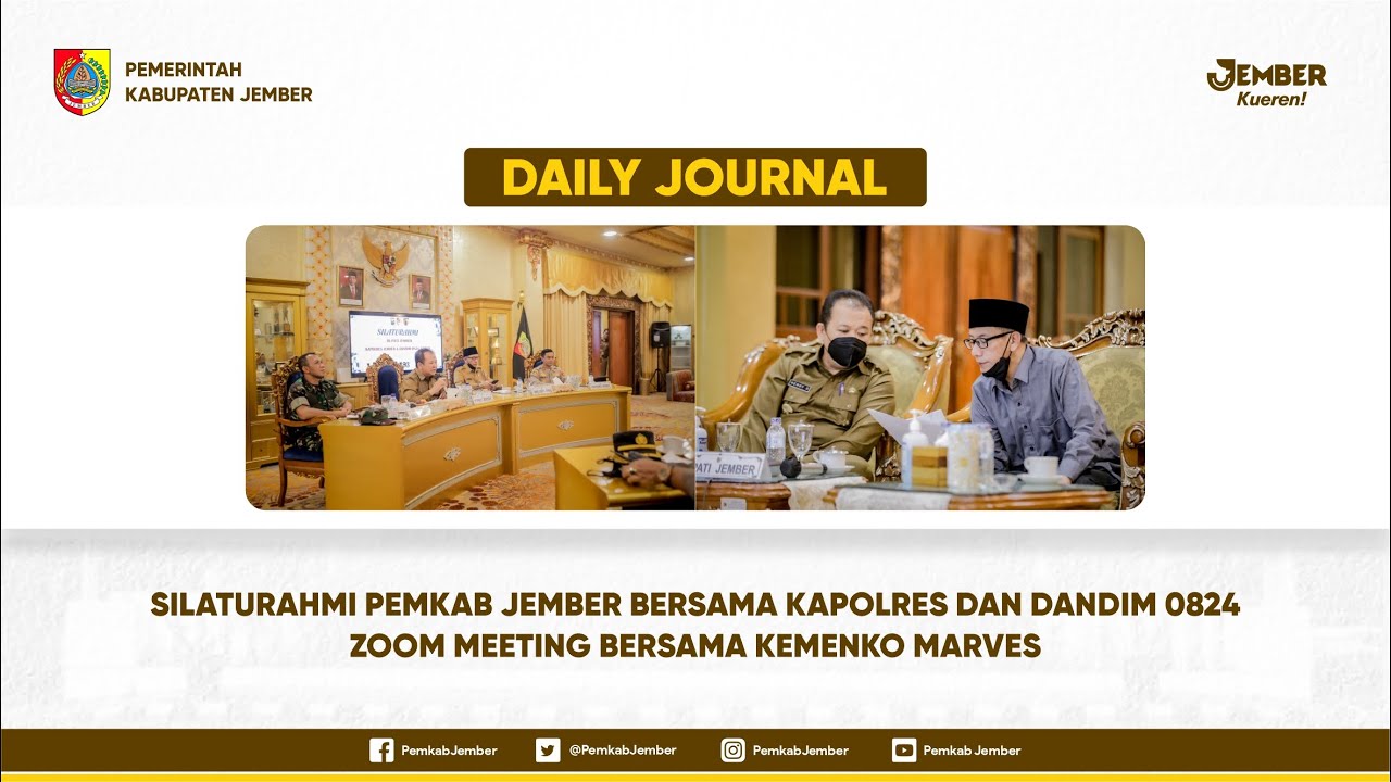 Silaturahmi Pemkab Jember Bersama Kapolres dan Dandim 0824, Zoom Meeting Bersama Kemenko Marves