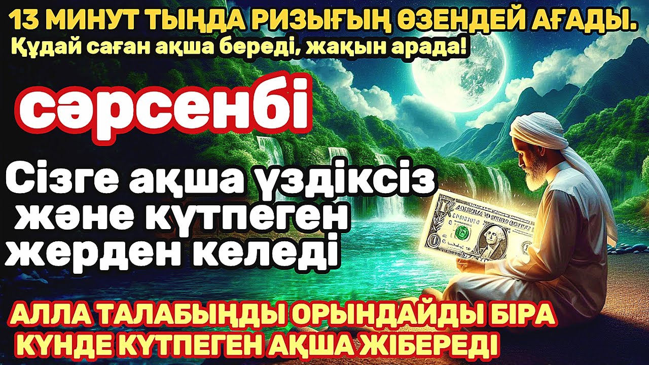 Тыңда Өте күшті дұға сәрсенбі, Алла бір күнде ойламаған ақша байлық жібереді, ризығың көбейеді
