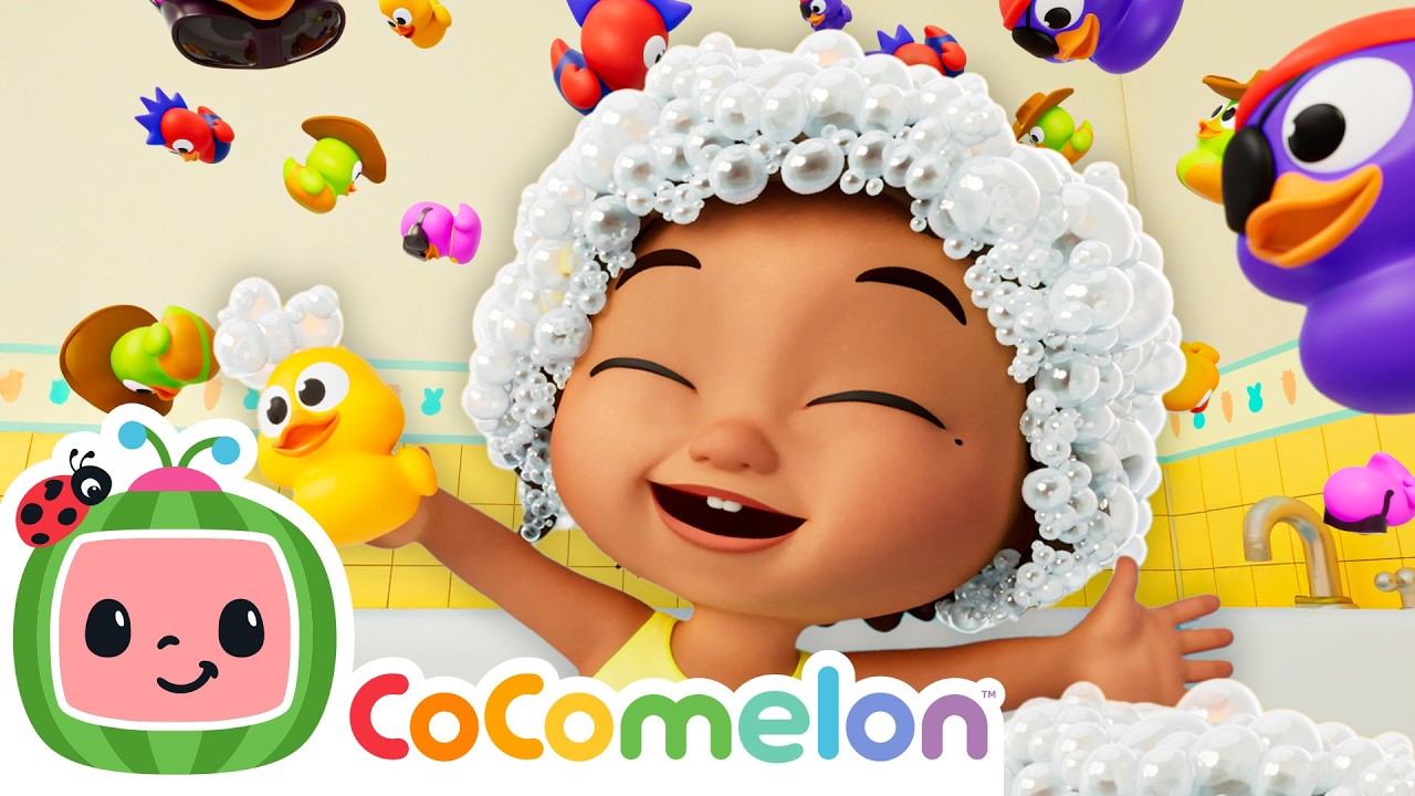 Rubber Duckie Bathtime 🛀 | Cocomelon and Little Angel Nursery Rhymes