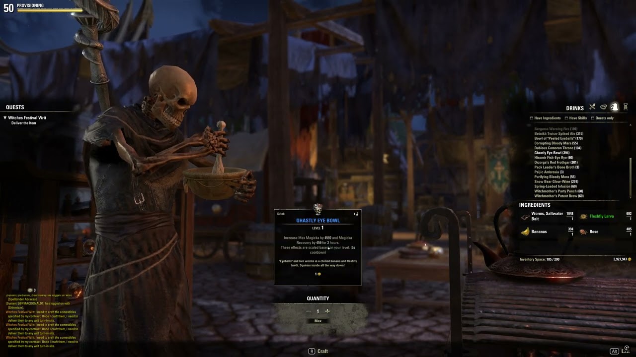 The Elder Scrolls Online(ESO)_Crafting_Witches Festivsl Writ_Craft a Ghastly Eye Bowl
