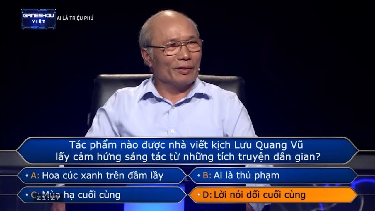 Người chơi cao tuổi chơi quá hay và giành SÉC lớn ở Ai là triệu phú