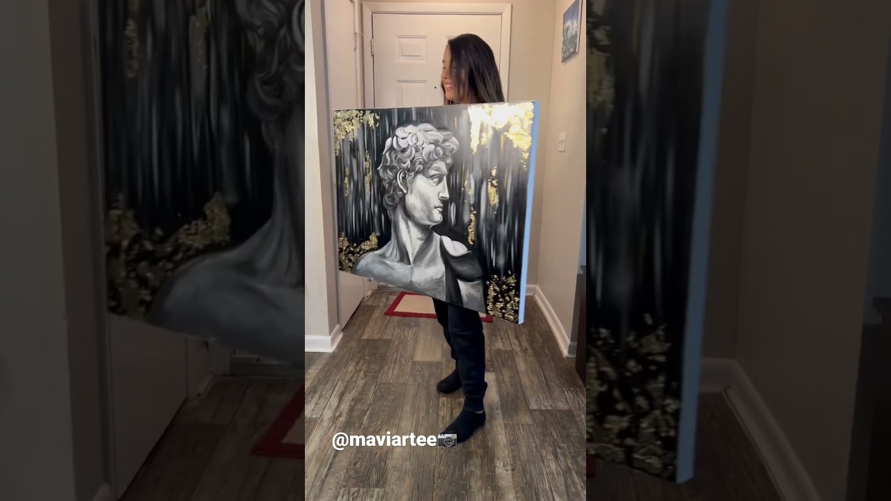 👑 (King) David by Michelangelo Acrylic... #art #artist #shorts #shortfeed #painting