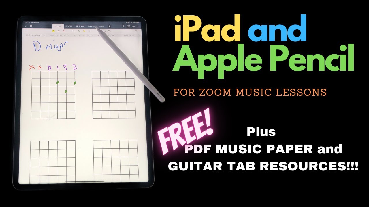 How to use the 2021 iPad and Apple Pencil for Zoom Music Lessons (and get a ton of FREE MUSIC STUFF)