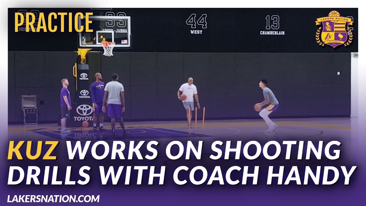 Lakers Practice Videos: Kuz Works With Coach Phil Handy On Shooting Drills