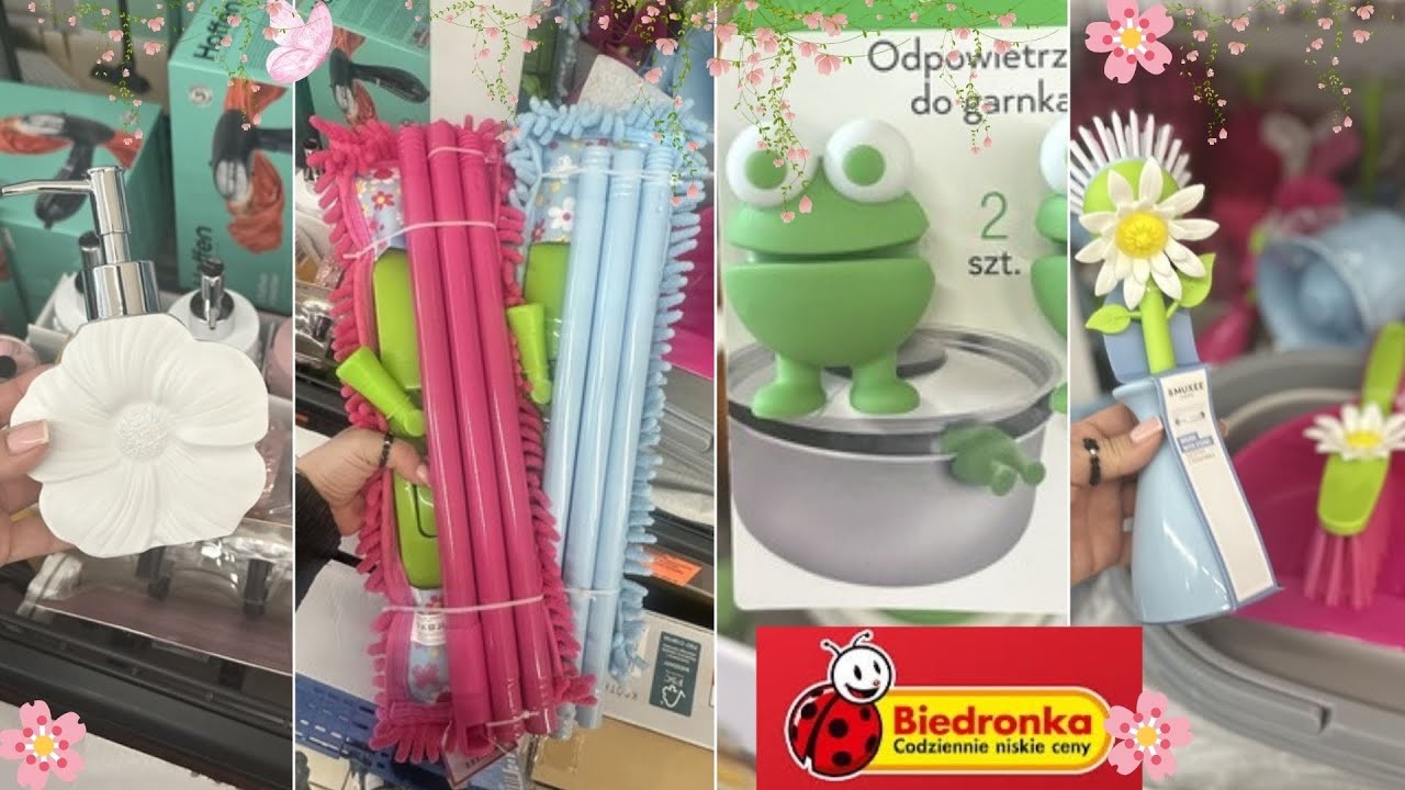 BIEDRONKA 🌸 NOWOŚCI cudne mopy w KWIATKI & ŻABKI do garnka & akc. do sprzątania & HITY do KUCHNI 🐊