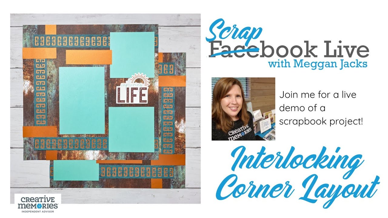 Scrapbook Live — угловой макет из двух страниц с Copper Canyon 2 и Ancient Key BMC