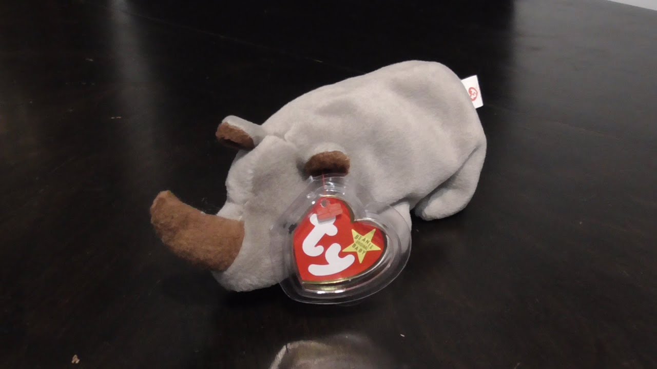 TY BEANIE BABIES 1996 SPIKE THE RHINOCEROS PLUSH REVIEW