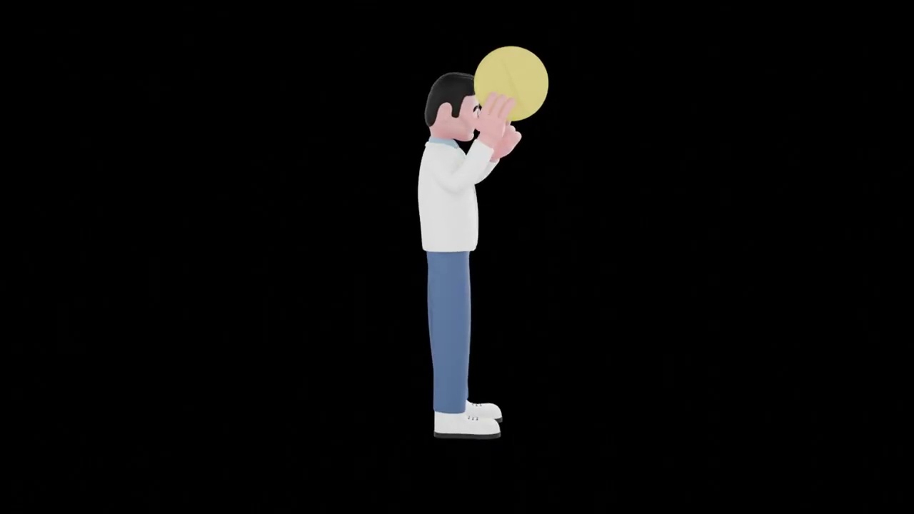 Stylized 3D Male Doctor Turntable | Holding Yellow Pill & Thumbs Up Pose
