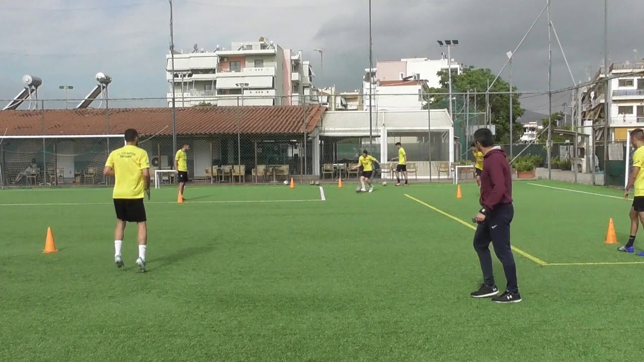 soccer training ideas 29 (Passing drill on cooperation box+ small goals)