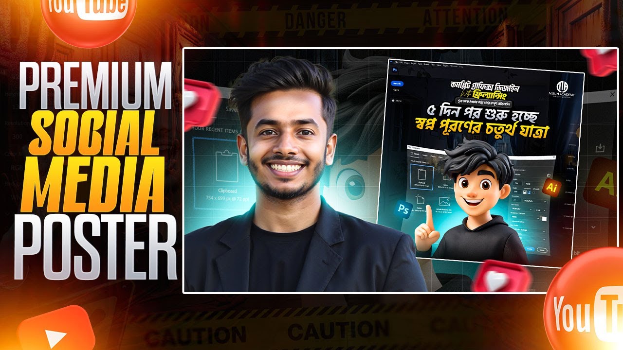 Premium Social Media Poster Design Complete Tutorial | Graphics Design | Social Media Advance Design