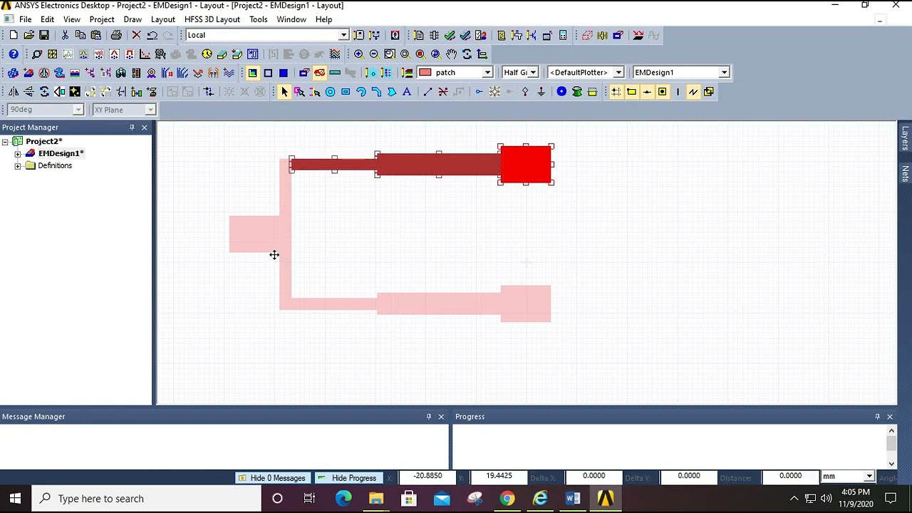 3dB power divider using ANSYS designer