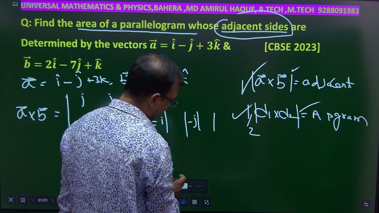 Find area of parallelogram whose adjacent sides determine by vector 𝑎⃗ =î- ĵ+3k̂ & 𝑏⃗=2î--7ĵ+k̂
