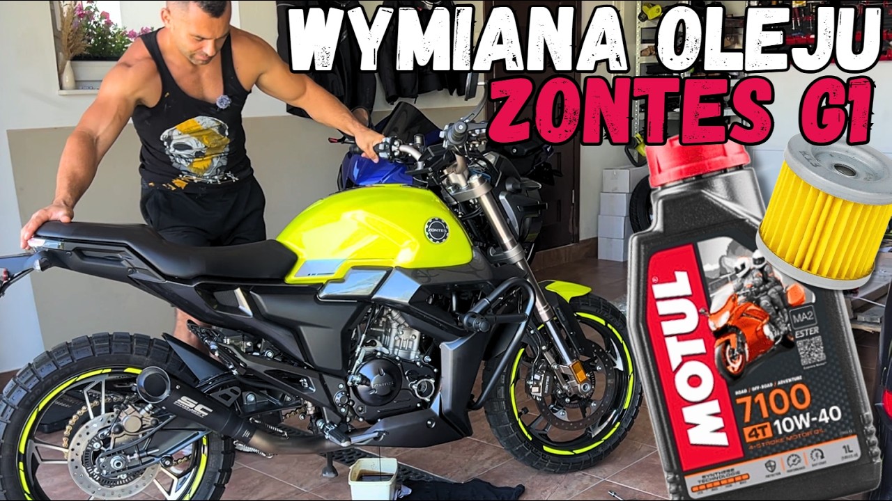 Wymiana oleju w motocyklu Zontes G1 | Motul 7100 10w40 #motocykl #zontes  #motovlog