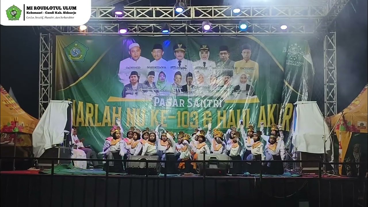 Penampilan Tari Ratoh Jaroe dari Siswi MI Roudlotul Ulum dalam Acara Harlah NU ke-103 Kec. Candi