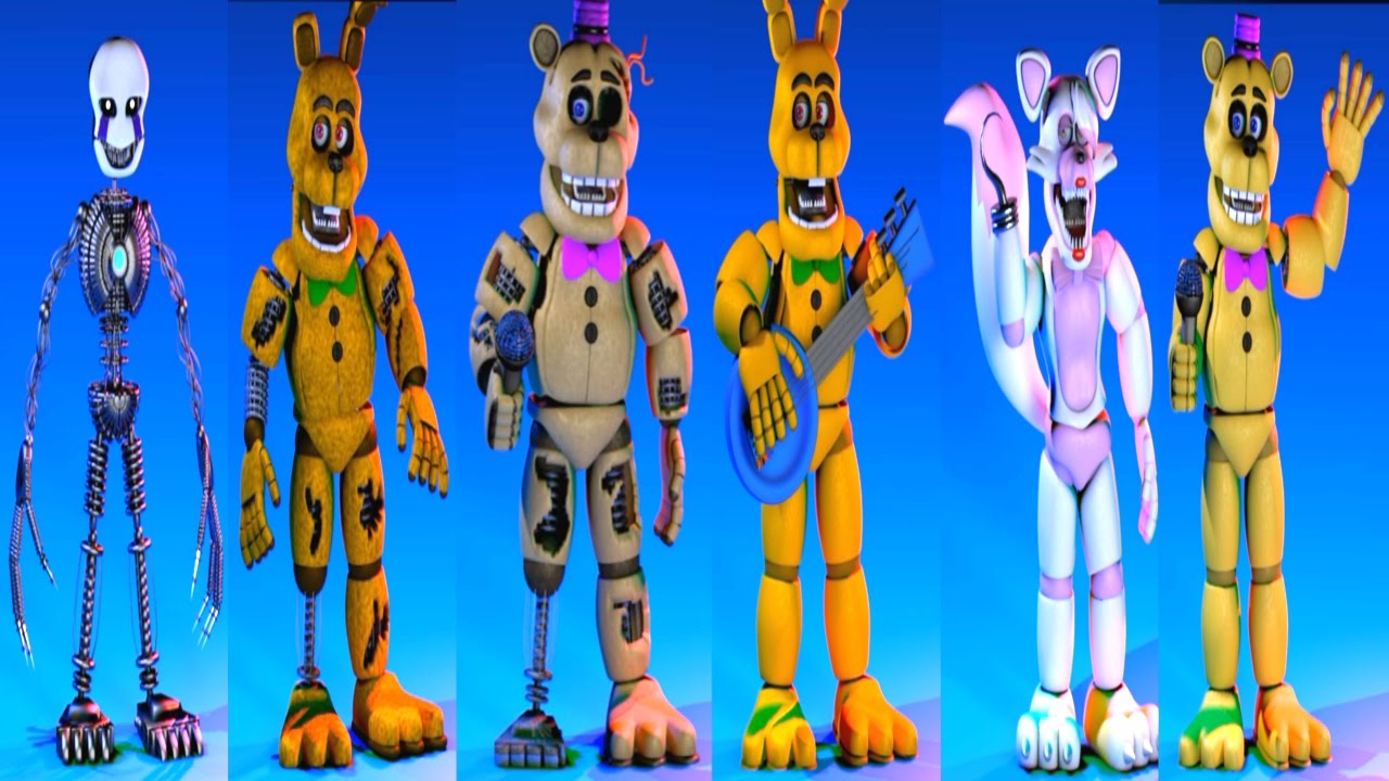 Five Nights at Freddy's Evolution ALL FUNTILIZED ANIMATRONICS