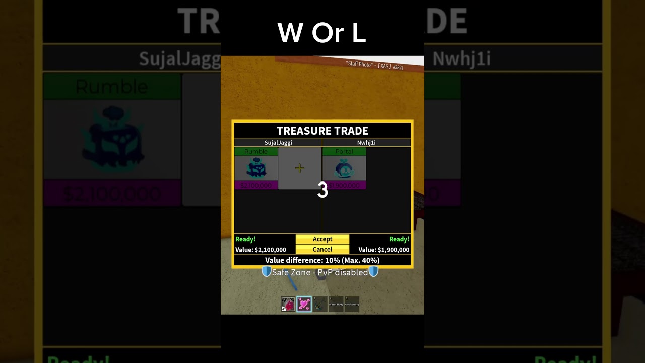 What People Trade For Portal | W or L Trading Rumble in blox fruit#bloxfruits#shorts