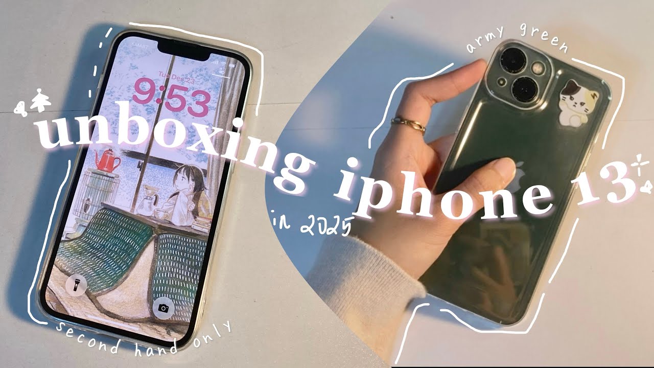 unboxing iphone 13 in 2025 | army green, aesthetic🎀