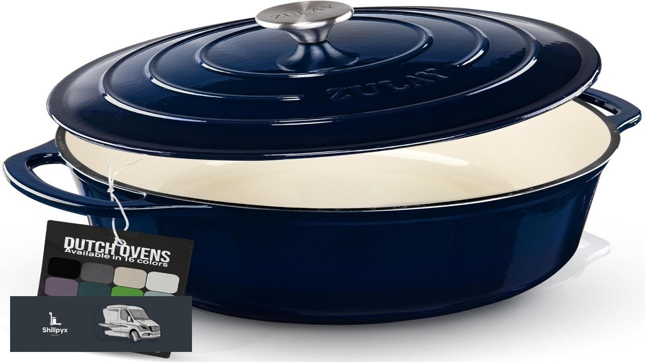 Zulay Kitchen 6 Quart Enameled Cast Iron Dutch Oven Pot with Lid