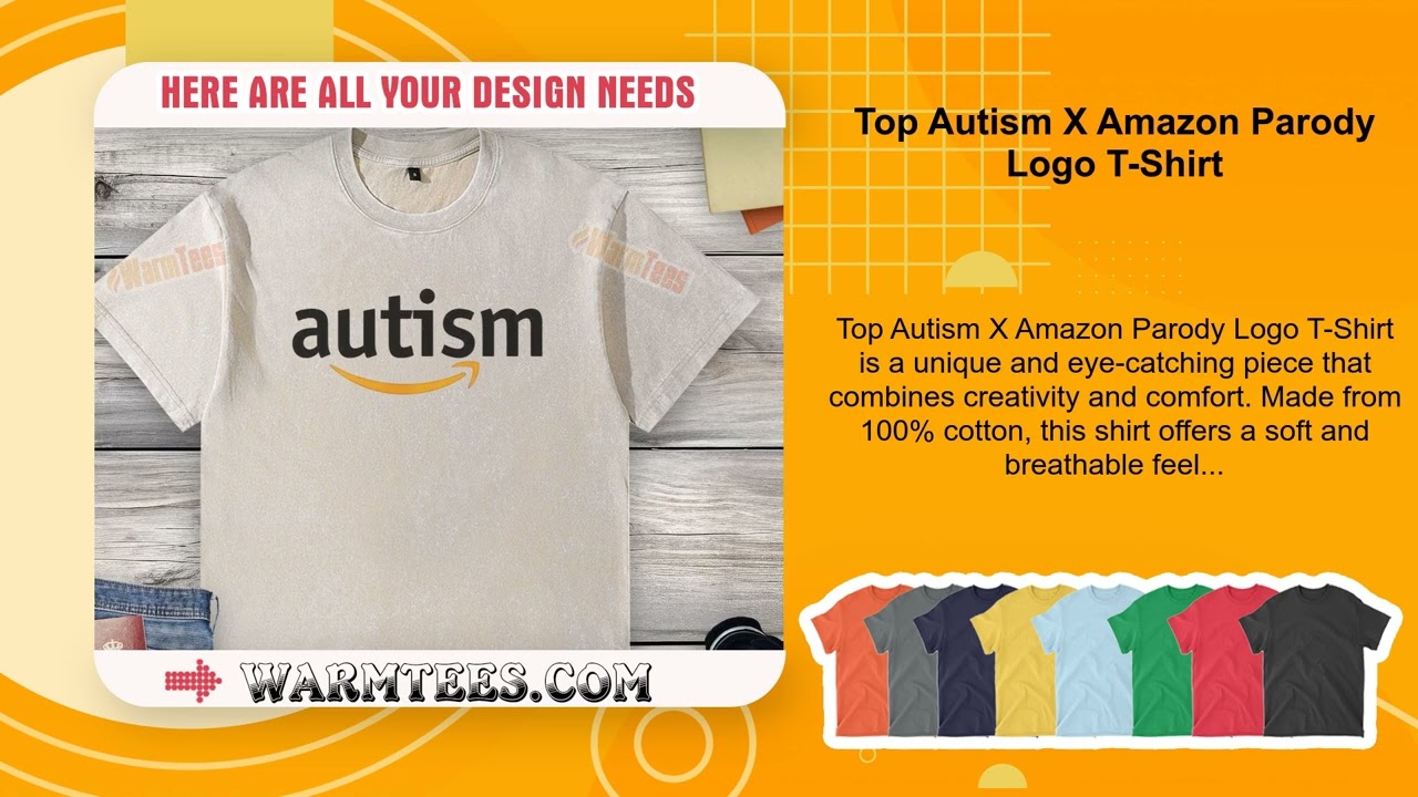 Top Autism X Amazon Parody Logo T-Shirt