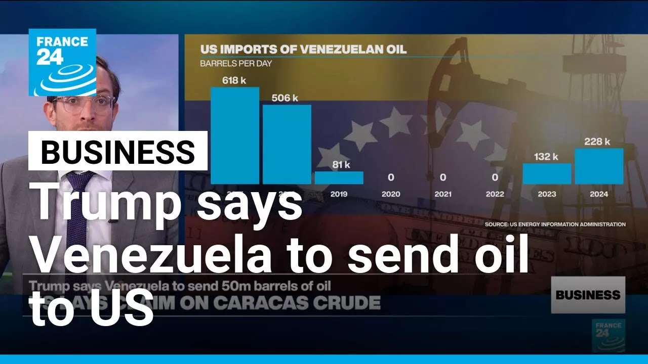 Trump says Venezuela will send 30 to 50 million barrels of oil to US &bull; FRANCE 24 English