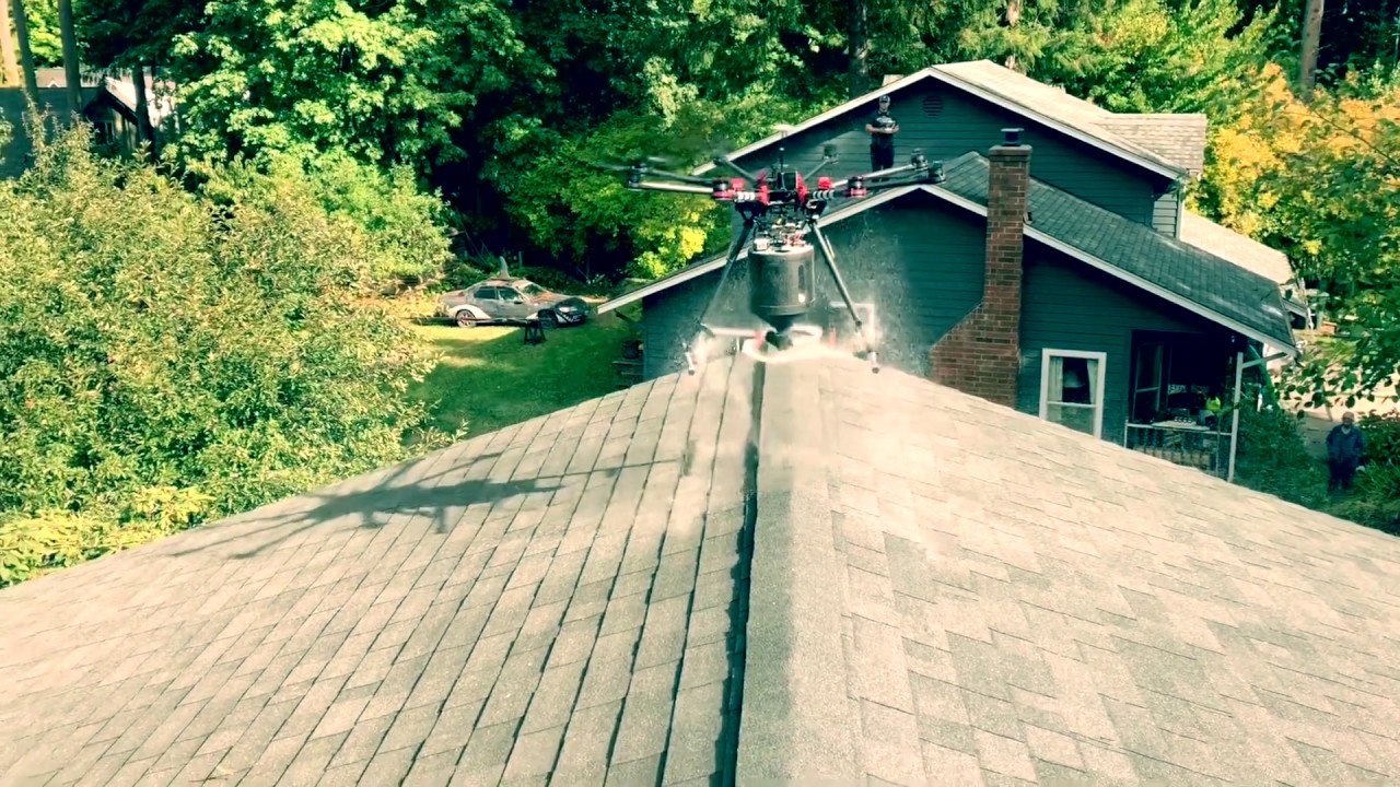 Drone Roof Moss Treatment