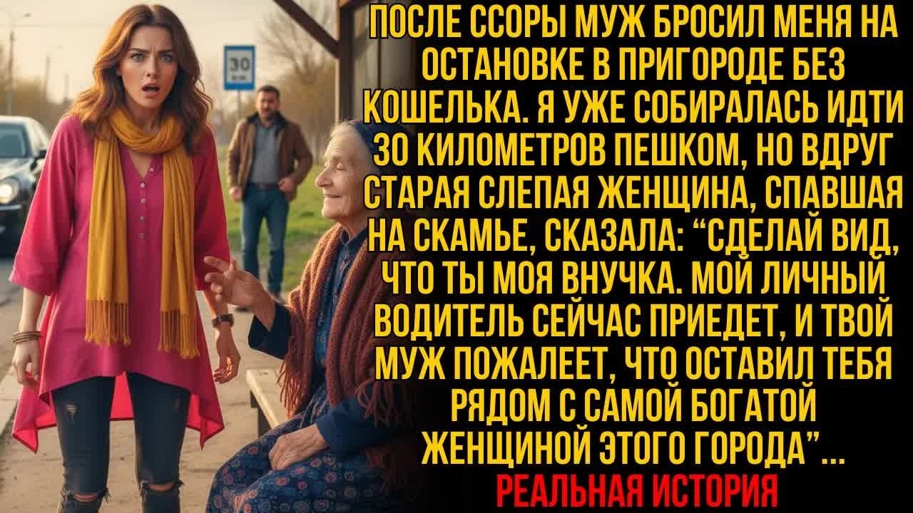 Меня МУЖ ОСТАВИЛ ОДНУ на остановке — и вдруг слепая женщина прошептала： «ПРИТВОРИСЬ МОЕЙ ВНУЧКОЙ»...