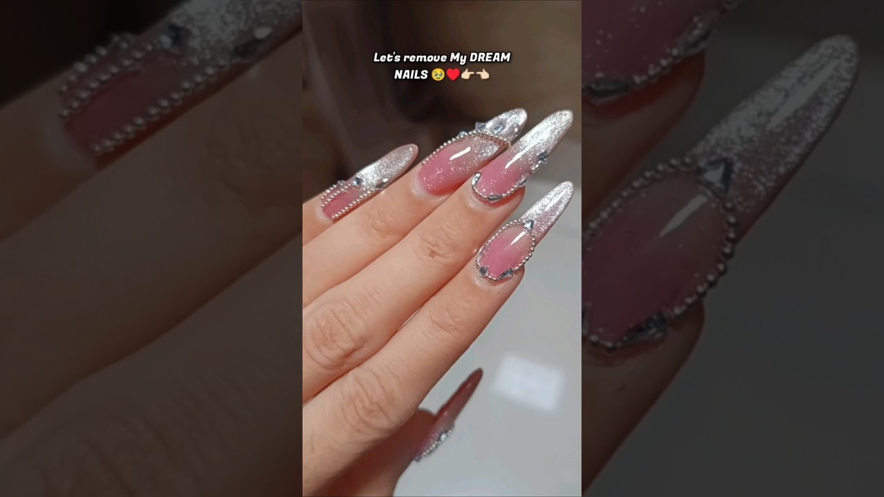 Remove MY DREAM NAILS 🥹😍✨wish I could keep em forever🥺 #nails #koreannails #poojasolankinailartist