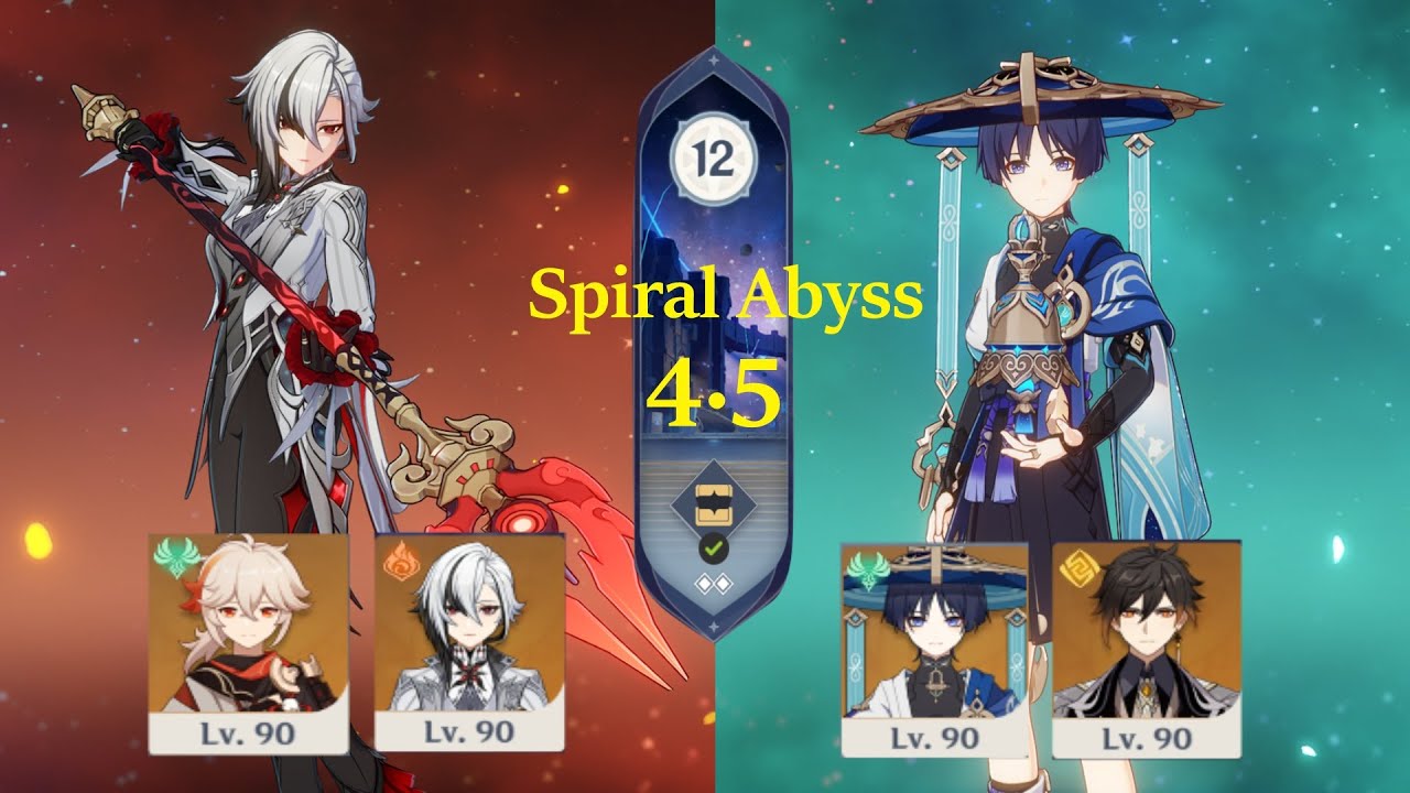 [DUO] Spiral Abyss Floor 12/ 4.6 (4.5) C0 Arlecchino Kazuha & C0 Neuvillette Zhongli