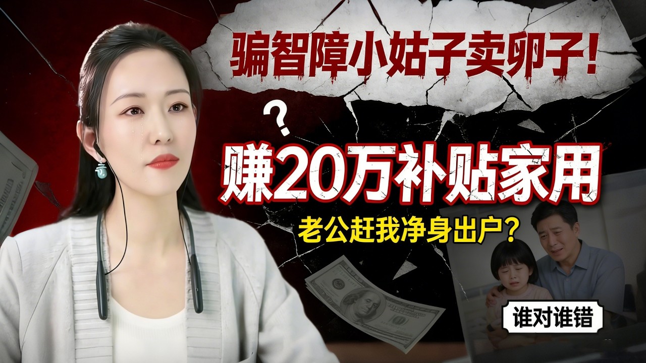 骗智障小姑子卖卵子赚20万补贴家用！老婆哭诉：老公为什么赶我净身出户？