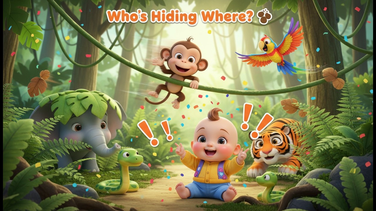Canción del Escondite de los Animales 🐵🌳 | Canciones infantiles en español | Baby Song Español para