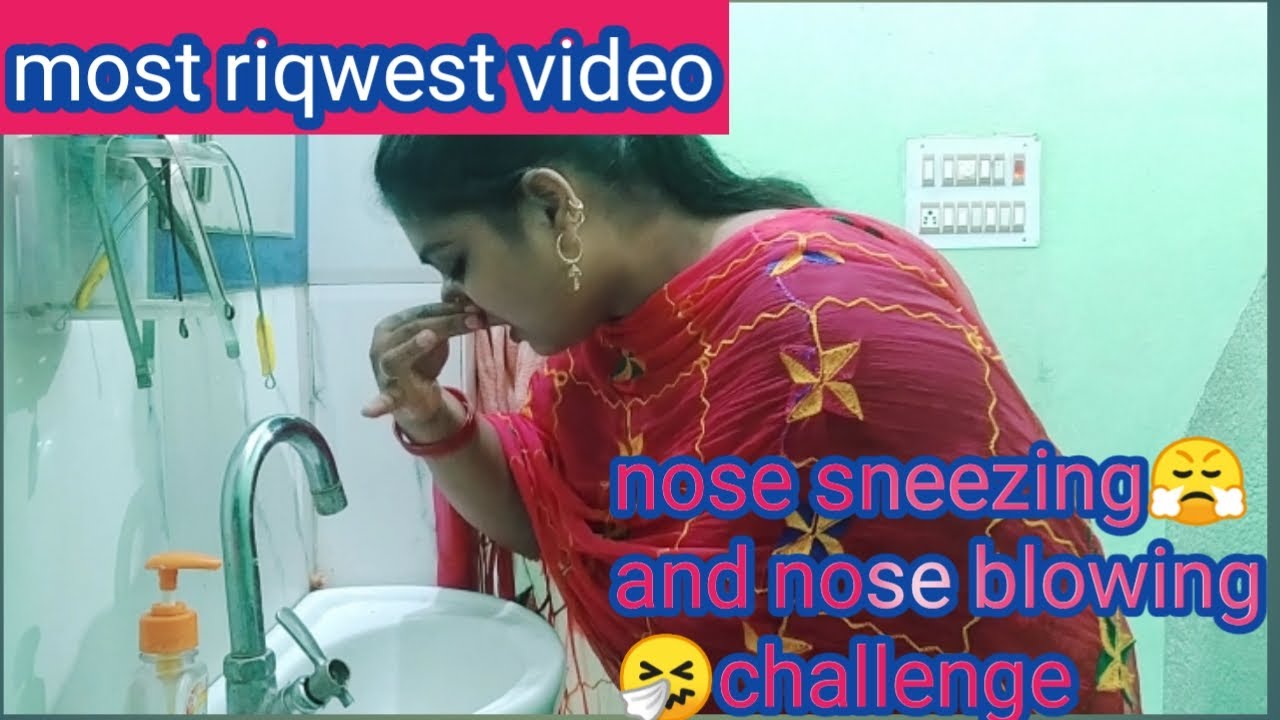Most riqwest video/👃 nose sneezing😤 challenge with newspaper/and nose blowing 🤧with wash basin🛁